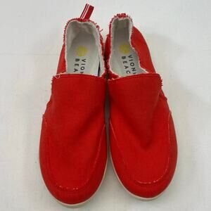 Vionic Beach Malibu Red Slip On Loafers Womens Size 8